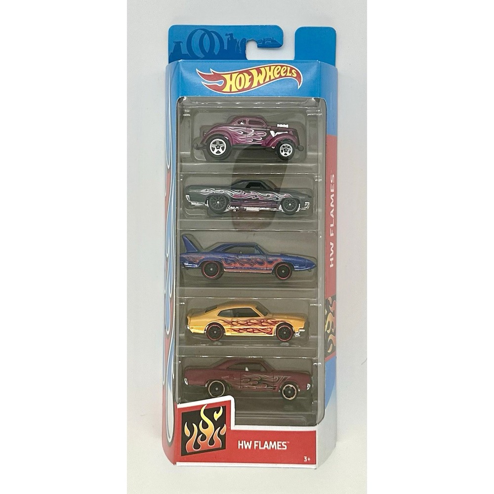 Hot Wheels HW Flames 5-Pack GHP60 '67 Mustang '32 Ford Maverick GTO Diecast 1:64